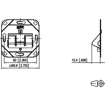 Priză de rețea METZ CONNECT 130B20D11200KE Keystone 1 port încastrată alb pur