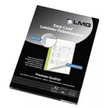 Folii de laminat LMG Easyload A3 lucioase, 80 microni, pachet de 100