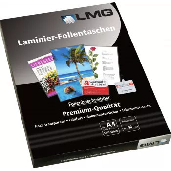 Folii de laminat LMG A4 lucioase 80 microni 100 de coli