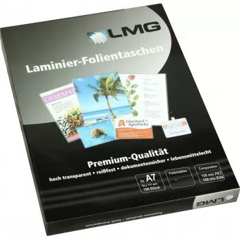 LMG Laminating Pouches Glossy A7 80 Micron 100 Pieces