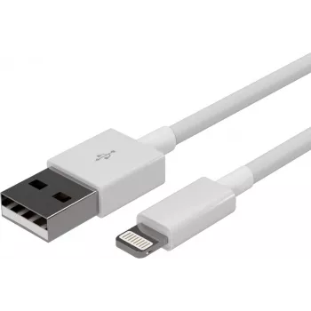 Cablu de încărcare și sincronizare SHIVERPEAKS Flexline, USB-A la Apple 8 pini, USB 2.0, ABS, alb, 3 m
