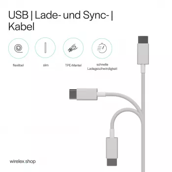 Cablu de încărcare și sincronizare SHIVERPEAKS Flexline USB-C la USB-C, USB 2.0, ABS, alb, 0,5 m (FL31-12050)