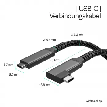 Cablu de încărcare S CONN S/CONN maximum connectivity USB-C la USB-C 3.2 100 W PD textil 90° - cablu - digital/date