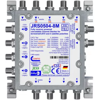 Convertor pe un singur cablu JULTEC JRS0504-8M Unicable II, 4 intrări SAT, 8 benzi de utilizator