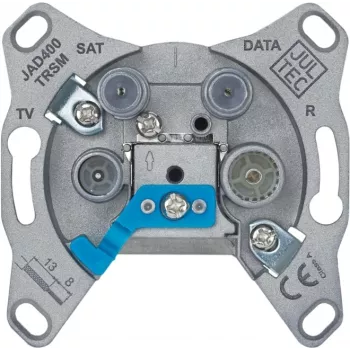 JULTEC JAD400TRSM Priza de perete multimedia cu 4 porturi TV/RADIO/SAT/MODEM 5-2400 MHz