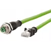 METZ CONNECT Cat6a M12 to RJ45 Network Cable 1m Green S/FTP Halogen-Free