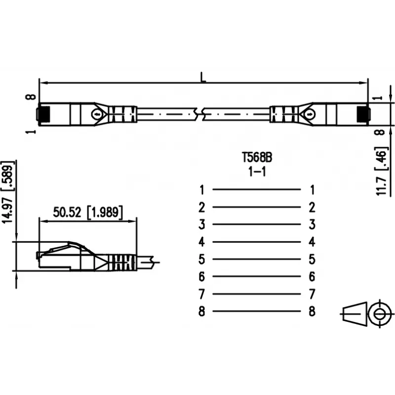 Cablu patch METZ CONNECT Cat.6A 1308451002-E, violet, 1 m