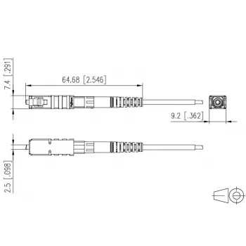 Pigtail METZ CONNECT 1509QKEA002C-E SC/PC OS2 monomod 2 m verde 20 buc