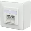 Priză de suprafață METZ CONNECT E-DAT C6A IDC, alb trafic - accesoriu rețea