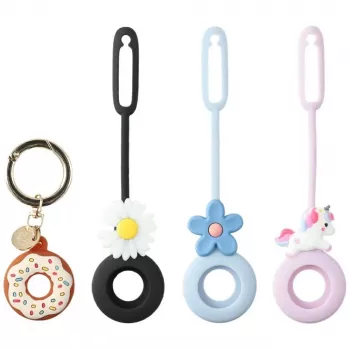 4SMARTS Omega set husă din silicon pentru Apple AirTag (pachet de 4, multicolor)