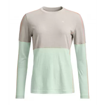 Ortovox 185 Rock N Wool Long Sleeve tricou termic damă - White Tea, mărimea L