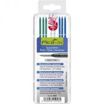 PICA-MARKER Pica DRY Refills Special - SB - 12 mine (alb, verde, albastru)