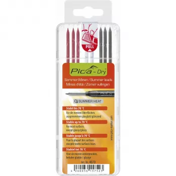 PICA-MARKER Pica DRY Refills SUMMER HEAT - 8 mine (grafit, roșu, galben) 2,8mm