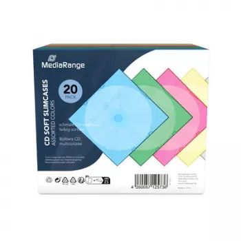 Carcasă CD soft slim colorată MEDIARANGE Retail Pack (5x4) - 20 carcase slim asortate