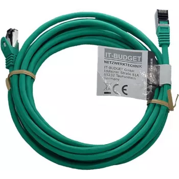 Cablu patch IT-BUDGET Full Copper Premium - Flex AWG 26 - Cat.8.1 - 2000 MHz - fără halogen - PoE+ - 40 Gbit - verde - 5 m