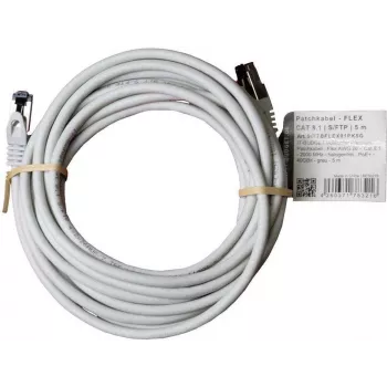 Cablu patch IT-BUDGET Full Copper Premium - Flex AWG 26 - Cat.8.1 - 2000 MHz - fără halogen - PoE+ - 40 Gbit - gri - 5 m