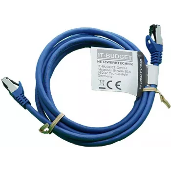 Cablu patch IT-BUDGET Full Copper Premium - Flex AWG 26 - Cat.8.1 - 2000 MHz - fără halogen - PoE+ - 40 Gbit - albastru - 3 m (90ITBFLEX81PK3B)