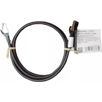 Cablu patch IT-BUDGET Full Copper Premium - Flex AWG 26 - Cat.8.1 - 2000 MHz - fără halogen - PoE+ - 40 Gbit - negru - 1,5 m