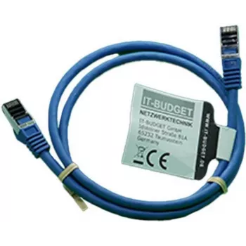 Cablu patch IT-BUDGET Full Copper Premium - Flex AWG 26 - Cat.8.1 - 2000 MHz - fără halogen - PoE+ - 40 Gbit - albastru - 1,5 m