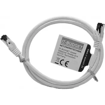 Cablu patch IT-BUDGET Full Copper Premium - Flex AWG 26 - Cat.8.1 - 2000 MHz - fără halogen - PoE+ - 40 Gbit - alb - 1 m (90ITBFLEX81PK1W)