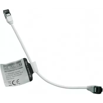 Cablu patch IT-BUDGET Full Copper Premium - Slim AWG 28 - Cat.8.1 - 2000 MHz - fără halogen - PoE+ - 40 Gbit - alb - 0,25 m