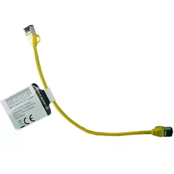 Cablu patch IT-BUDGET Full Copper Premium - Slim AWG 28 - Cat.8.1 - 2000 MHz - fără halogen - PoE+ - 40 GBit - galben - 0,25 m