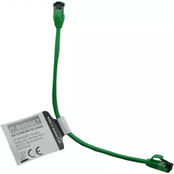 Cablu patch IT-BUDGET Full Copper Premium - Slim AWG 28 - Cat.8.1 - 2000 MHz - fără halogen - PoE+ - 40 Gbit - verde - 0,25 m
