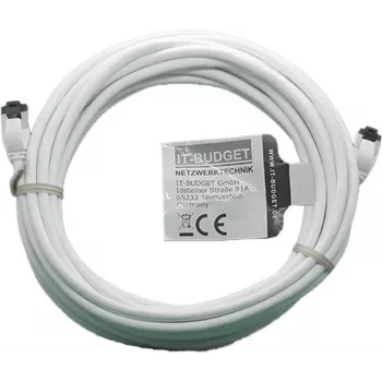 Cablu patch IT-BUDGET Full Copper Premium - Slim AWG 28 - Cat.8.1 - 2000 MHz - fără halogen - PoE+ - 40 Gbit - alb - 5 m (90ITBSLIM81PK5W)