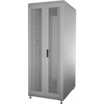 IT-BUDGET 19-Inch Network Cabinet SRK - 38U - 800x1000 mm - Perforated Double Doors Front and Rear - Cable Ducts - Flatpack - Light Grey (RAL 7035)