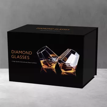 Set pahare de whiskey Thumbs Up Mad Monkey Diamond, 2 piese, transparent, 300 ml