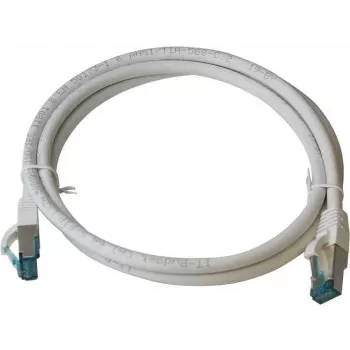 Cablu patch IT-BUDGET Full Copper Premium Cat.6A 500 MHz fără halogen PoE+ AWG 26/7 alb 0,15 m