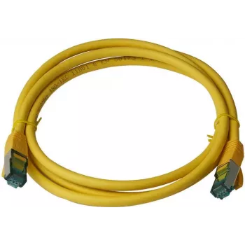 Cablu patch IT-BUDGET Full Copper Premium - Cat.6A - 500 MHz - fără halogen - PoE+ - AWG 26/7 - galben - 30 m