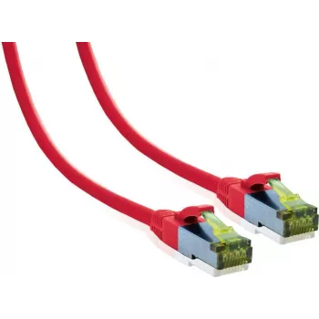 Cablu patch premium IT-BUDGET cupru integral - Cat.6A cu cablu brut Cat.7 - 600 MHz - fără halogen - PoE+ - 10Gbit - roșu - 20 m