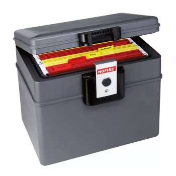 No Fire First Alert 2037FE seif portabil - încuietoare cu cheie - negru/gri - 410x324x127 mm