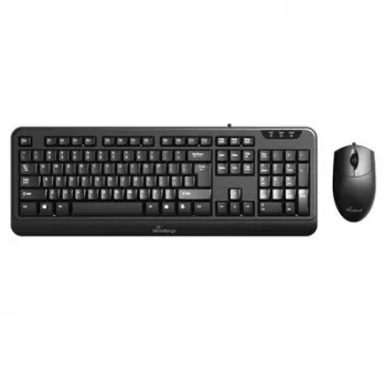 MediaRange set tastatură cu fir și mouse optic cu 3 butoane, QWERTY (GR), negru (MROS108-GR)