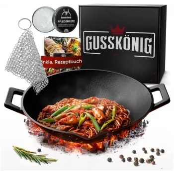 Gusskönig Wok din fontă pre-condiționată 36 cm (GK-48)