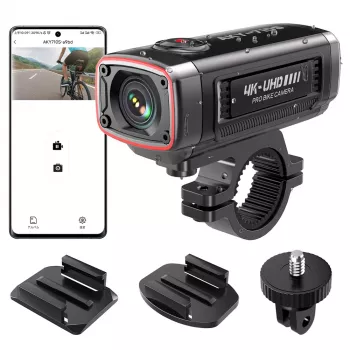 Cameră de bord motocicletă AKEEYO AKY-710S 4K dual-channel cu GPS, Wi-Fi, IP67 impermeabilă - Negru