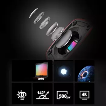 Cameră de bord motocicletă AKEEYO AKY-710S 4K dual-channel cu GPS, Wi-Fi, IP67 impermeabilă - Negru