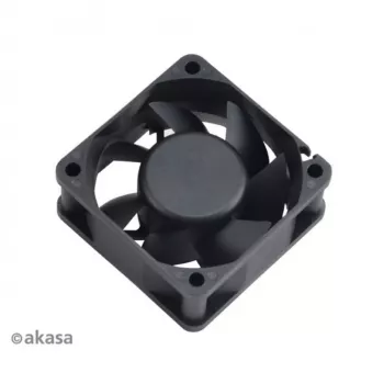 Ventilator carcasă Akasa 60x25 mm negru 3 pini cu rulment cu bucșă, viteză medie