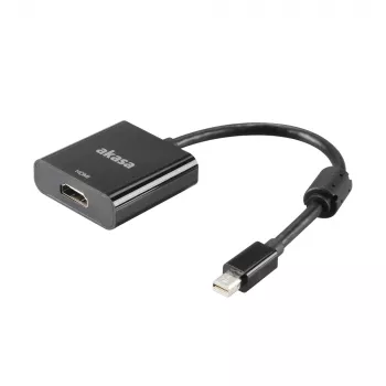 Adaptor video Akasa Mini DisplayPort tată la HDMI mamă - 4K@30Hz, negru