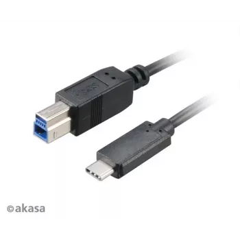 Cablu Akasa USB 3.1 Gen2 C - B USB-C tată la USB-B tată - 1 m negru
