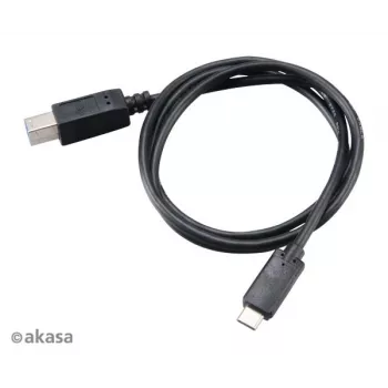 Cablu Akasa USB 3.1 Gen2 C - B USB-C tată la USB-B tată - 1 m negru