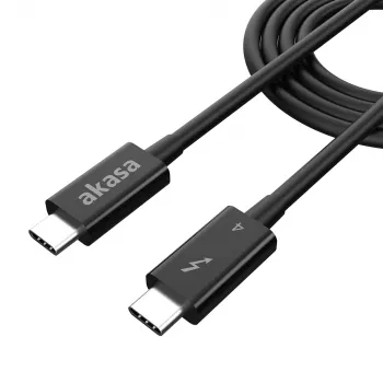 Cablu Akasa Thunderbolt 4 USB-C la USB-C 1m 40Gbps 100W PD 8K60Hz negru