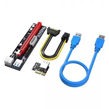 Card adaptor riser PCIe Akasa 6 seturi pentru mining GPU X16 la X1