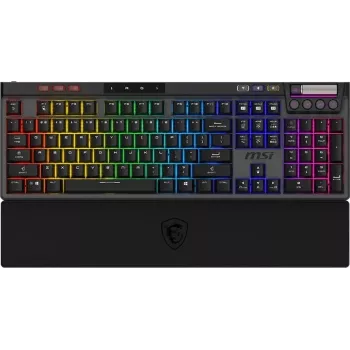 Tastatură mecanică gaming MSI STRIKE PRO W SILENT FR, tenkeyless, switch-uri Kailh Low Profile Red, RGB, AZERTY