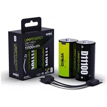 Verico LoopEnergy Mono D 1,5V 11000mWh 7400mAh pachet de 2 - Mono (D) - 7400 mAh
