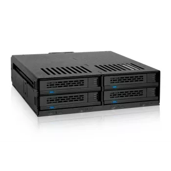 Rack mobil hot-swap ICY DOCK ExpressCage MB324SP-1B - 4x 2,5 inch SATA/SAS pentru 1x bay 5,25 inch - tăvi fără șuruburi - negru