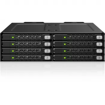 ICY DOCK ToughArmor MB998V4P-B carcasă rack mobil 8-bay SSD U.2/U.3 NVMe PCIe 4.0 pentru bay 5,25 inch (4 x SlimSAS 8i SFF-8654)