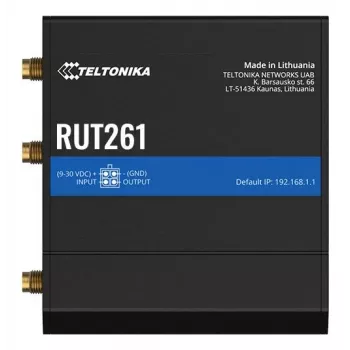Router industrial Teltonika RUT261 - 4G LTE Cat 6, Wi-Fi 4, Dual SIM, sursă de alimentare UE