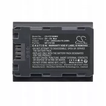 Acumulator de înlocuire Cameron Sino CS-FZ100MH pentru Sony NP-FZ100, 2200mAh, 7,2V, Li-ion, negru